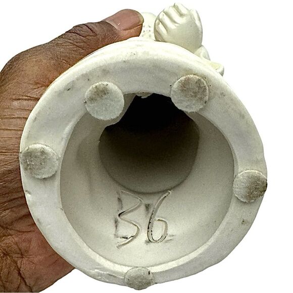 Sau Shou Chinese God of Longevity White Porcelain 9¼ Holding Staff Peach - Picture 7 of 7